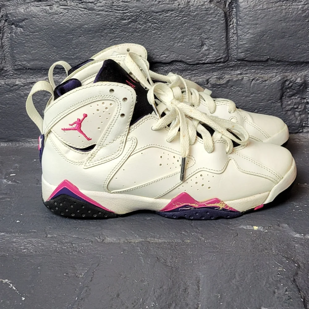 Air Jordan 7 Retro GS White Fireberry US SZ 5Y 442960 117